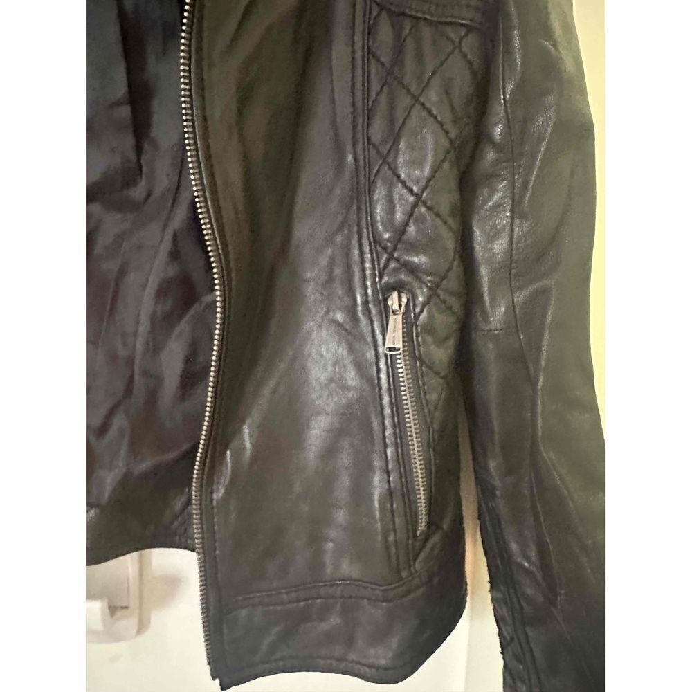 MICHAEL Michael Kors Womens Motorcycle Jacket Size Petite Small Brown Leather - Picture 6 of 9